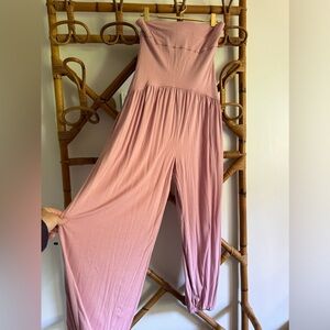 Free People Beach Pink Balloon Leg Jumpsuit
